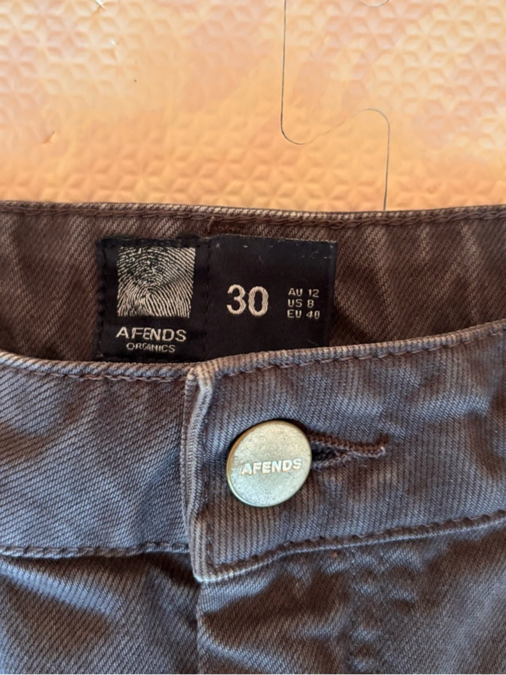 Afends Shelby Organic Denim Wide Leg Jean Long / Faded Coffee Size 30 - Picture 3 of 7